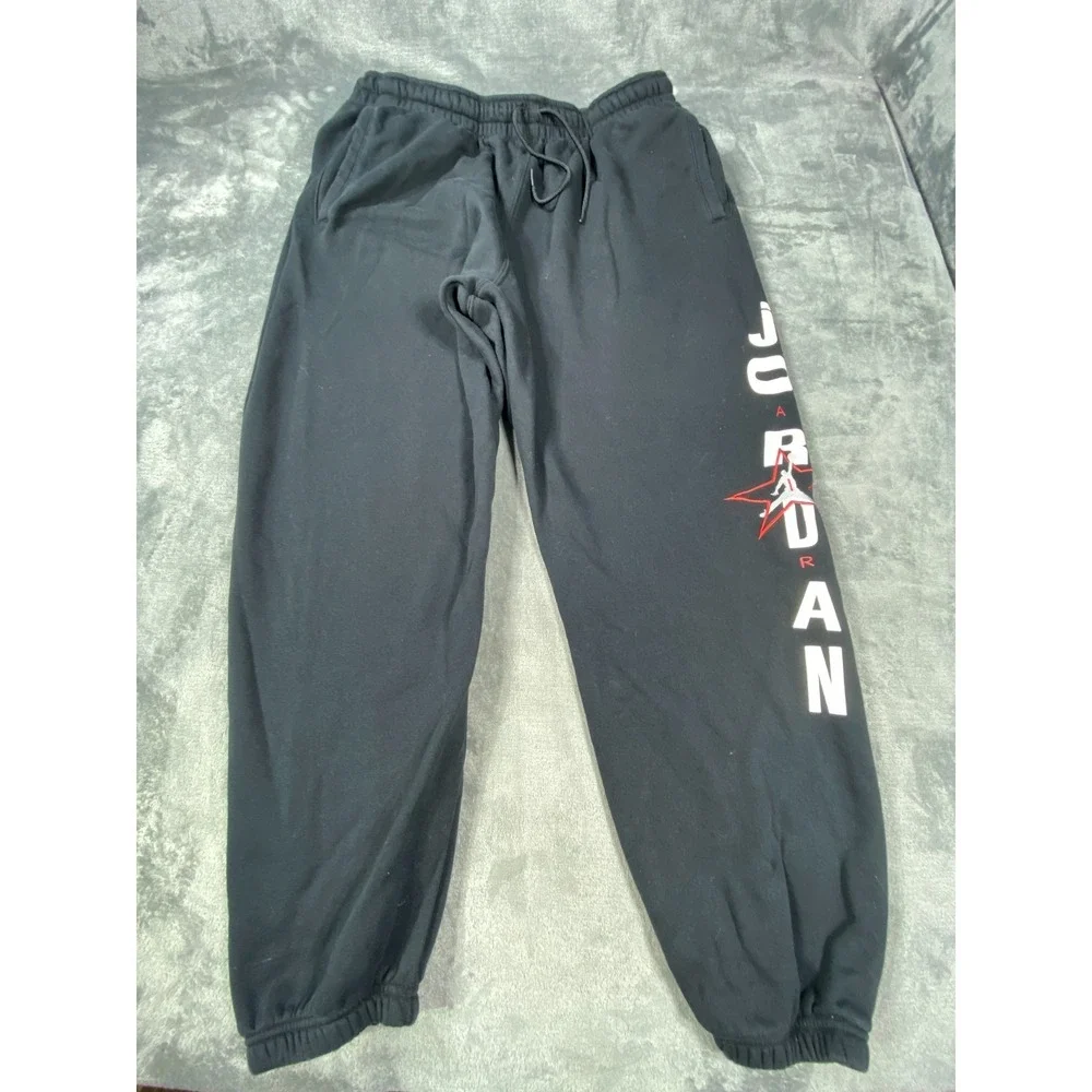 Nike Jordan Pants Mens 2XL XXL Flight Essentials Fleece Baseline Black Joggers